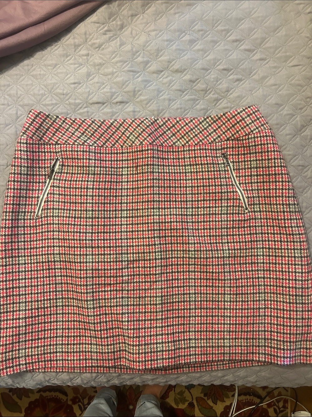 Talbots Pink and Black Plaid Mini Skirt